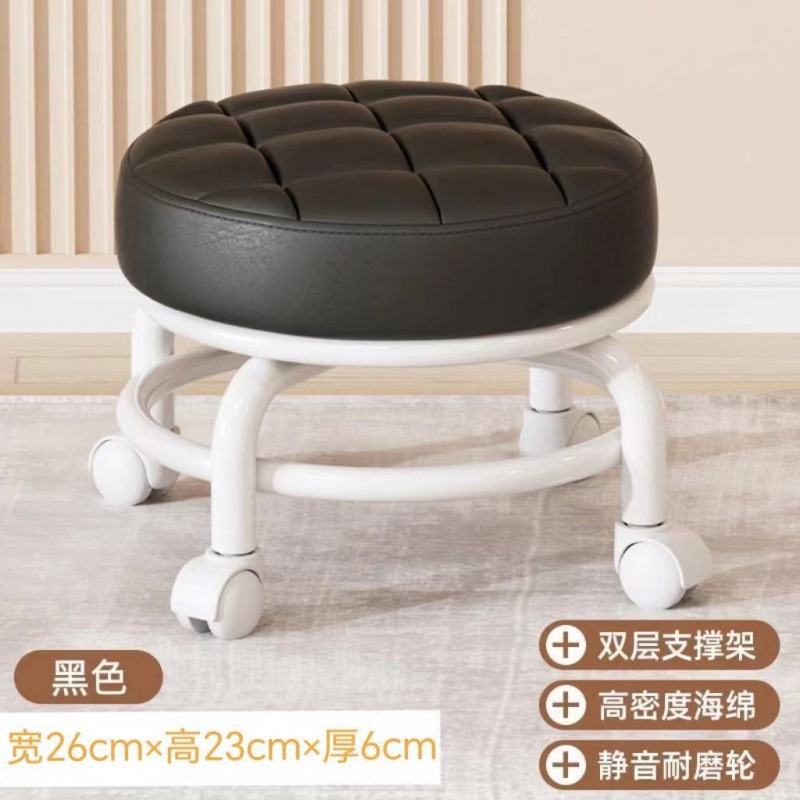 Picture of Acrylic pulley low stool, spinner wheel, children's home living room stool, foot mat, light luxury high-end chair, back chair
