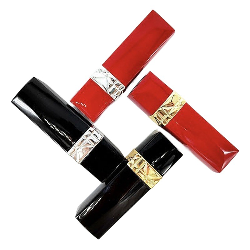Picture of in stock manufacturers lipstick tube empty tube small di black red gold and silver ring diy lipstick empty tube packing material