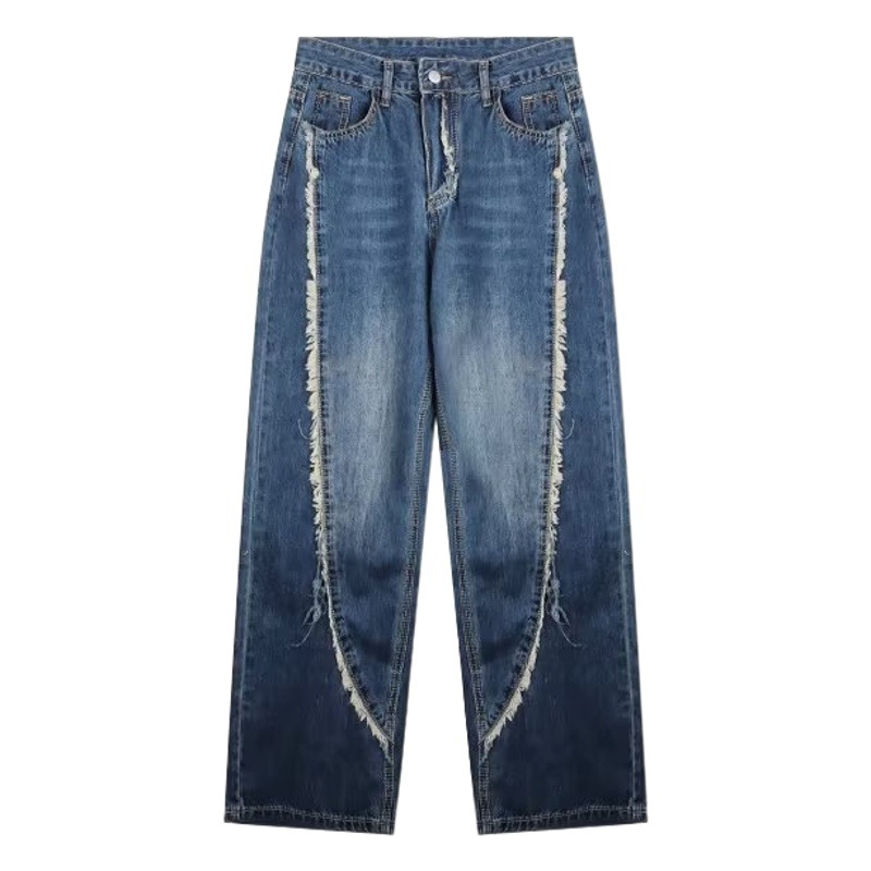 High-Waisted Slim Jeans for Women, Narrow Straight Pants, 2025 Early Autumn New Design, Fashionable American High Street Pants
