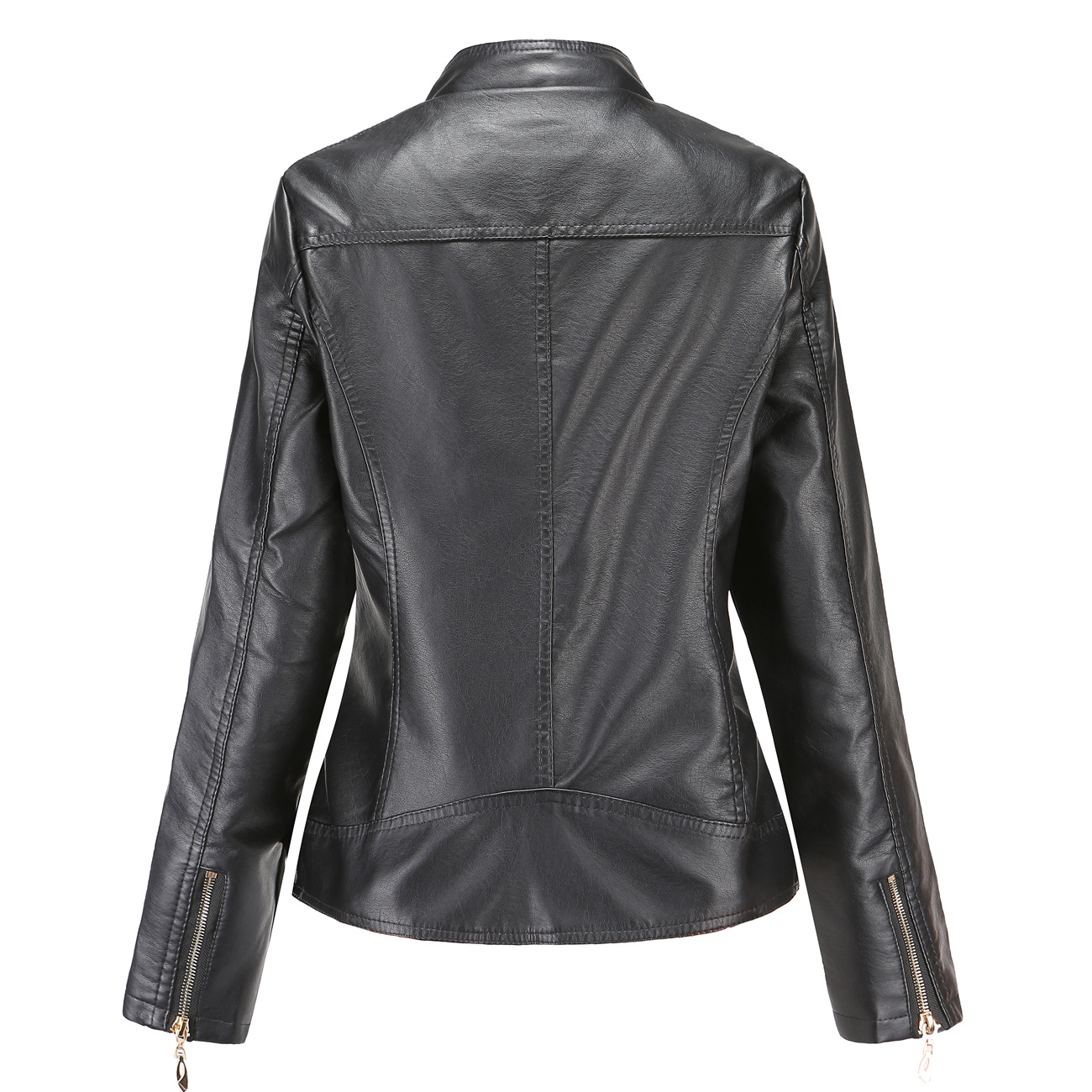 Picture of New 2020 Spring and Autumn Women's Leather Jackets Feminine European and American Large Size Stand Collar Pu Leather Women's Leather Jackets Women's Leather Jackets