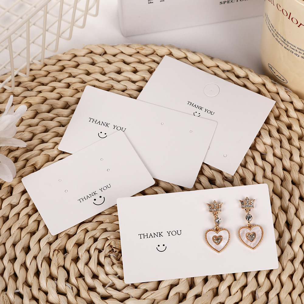 THANK YOU smiley face porous earrings earrings cardboard jewelry packaging printing card coated in stock wholesale