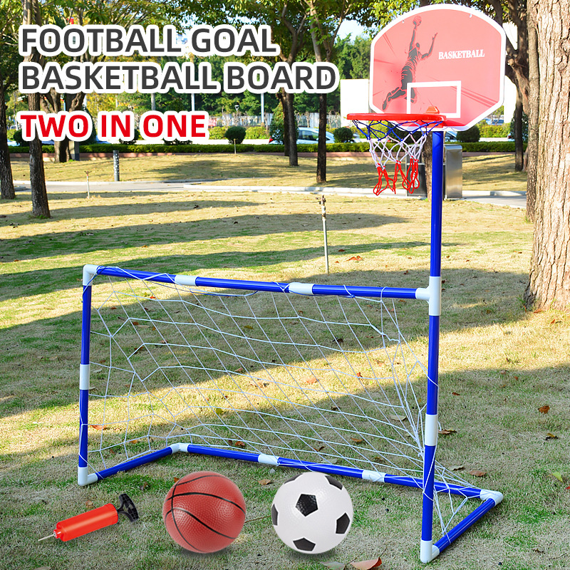Cross-border children's outdoor sports toys 2-in-1 portable football gate basketball stand parent-child interactive sports exercise