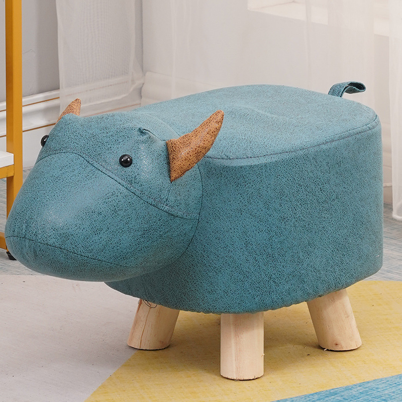 Picture of Elephant Stool children's animal stool solid wood shoe changing stool creative small stool home living room cartoon cute low stool