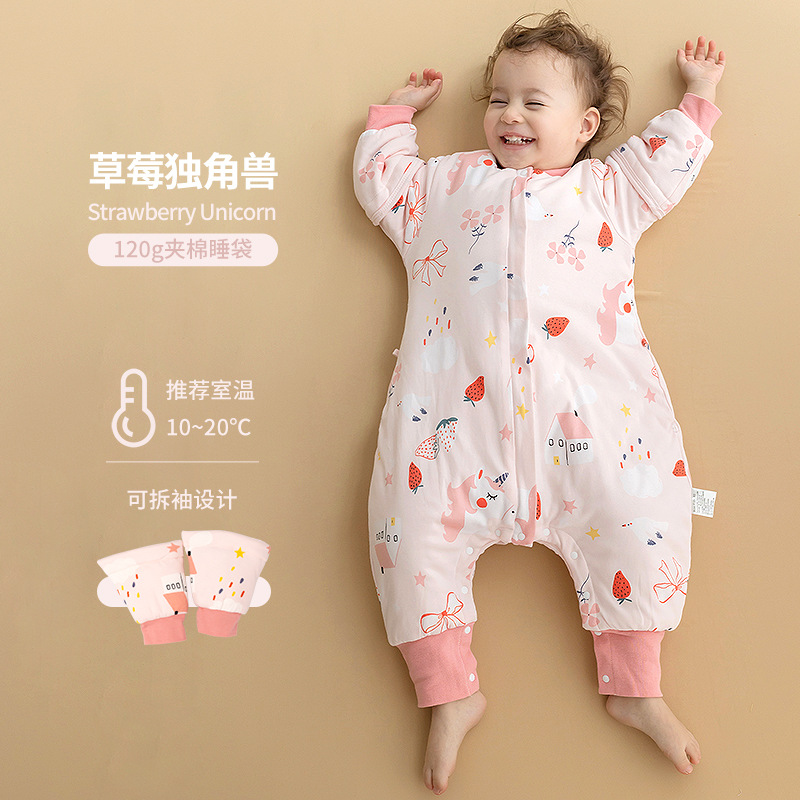 Picture of Sleeping bag baby autumn and winter thickened cotton children's cotton sleeping bag split leg baby kindergarten air-conditioned room Anti-kick quilt