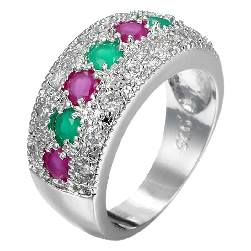 European and American fashion jewelry cross-border new jewelry Amazon independent station wish explosions diamond inlaid zircon ring