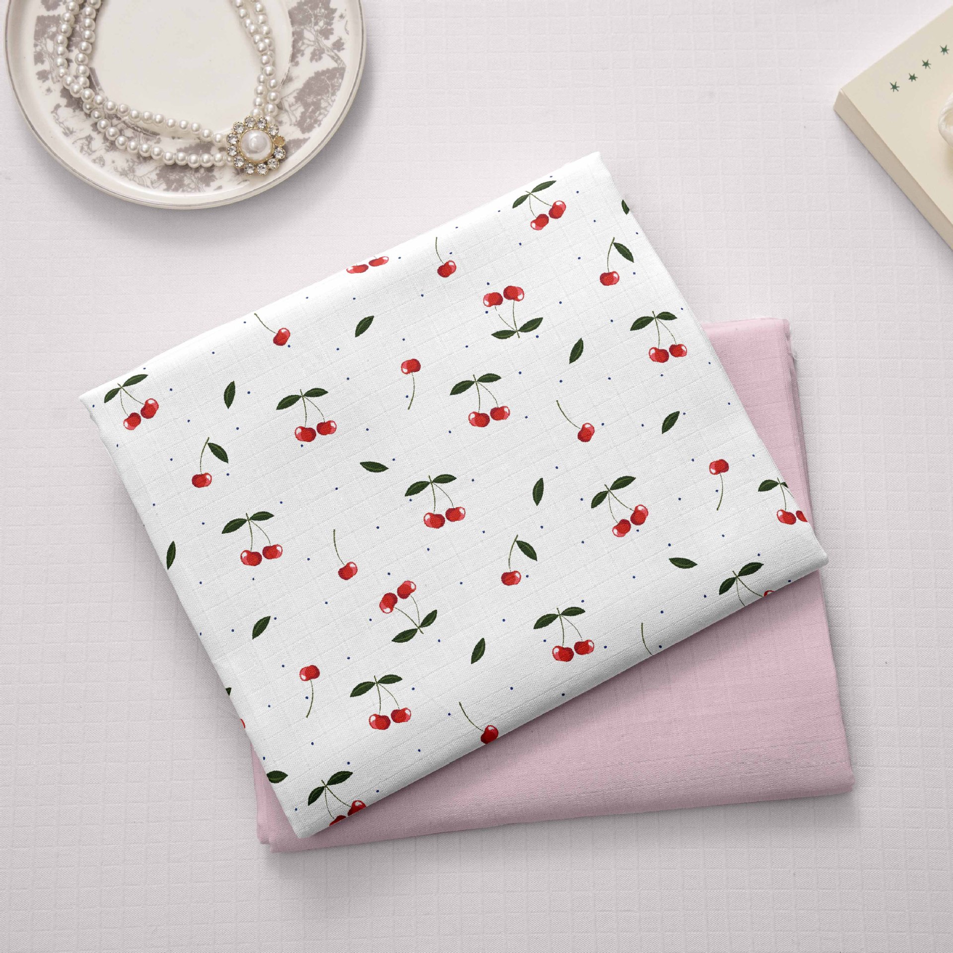 Manufacturer Wholesale Infant and Child Type a Pre-Shrunk 110*90 Non-Fluorescent Plain Weave 40 Count Combed Muslin Double-Layer Cotton Gauze