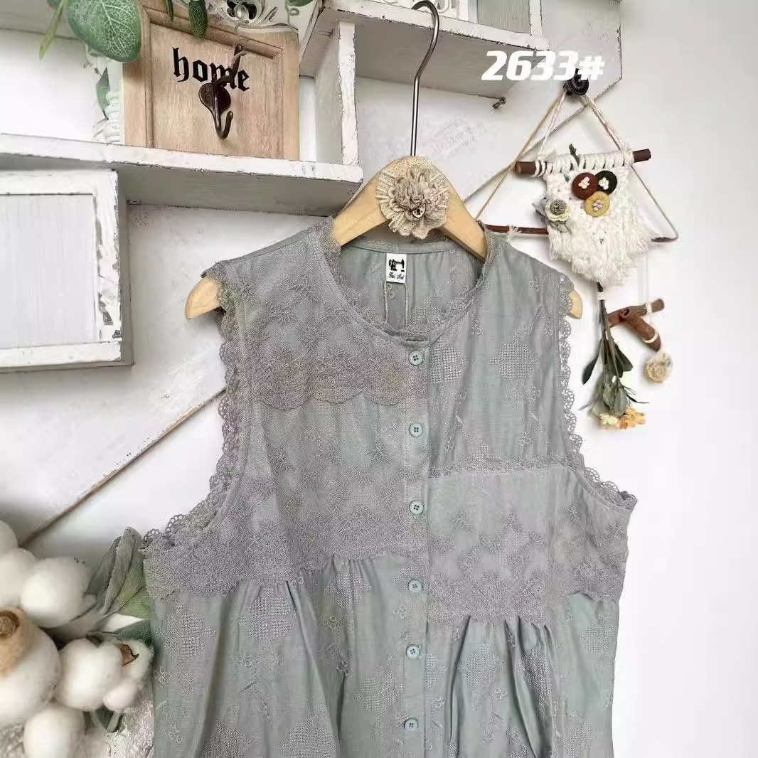 Picture of Huimei 2025 Spring New Women's Embroidered Linen Vest Top Export Cardigan Literary Style Women's Clothing