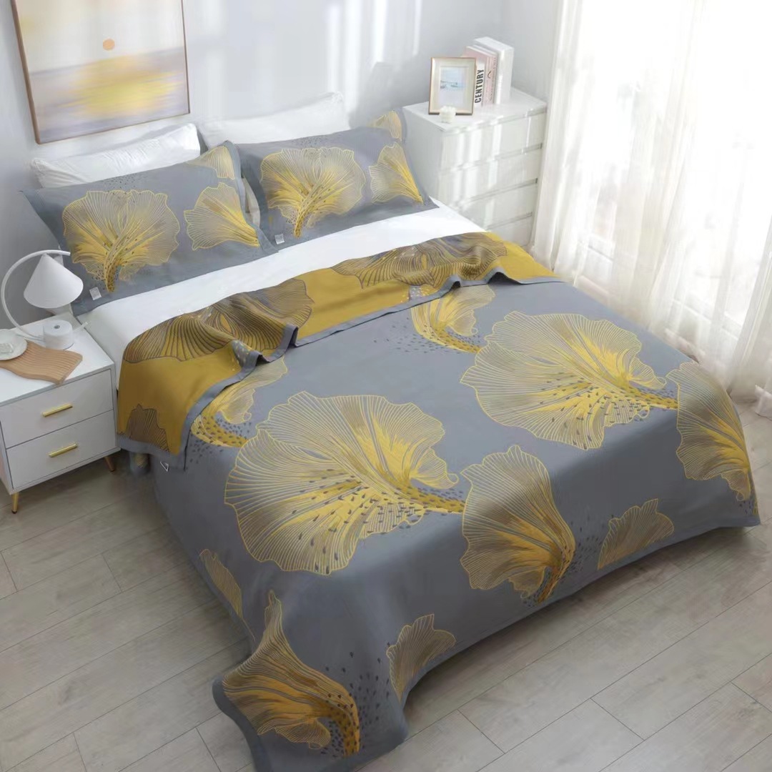 Picture of Wholesale new combed cotton fine sand gauze towel blanket soybean fiber blanket spring and summer single double autumn and winter leisure blanket