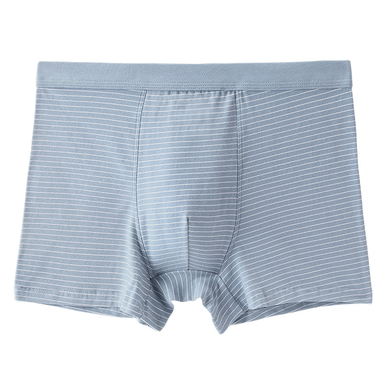 Picture of Cotton mid-high waist men's underwear loose plus size breathable men's boxer striped print cotton boxers
