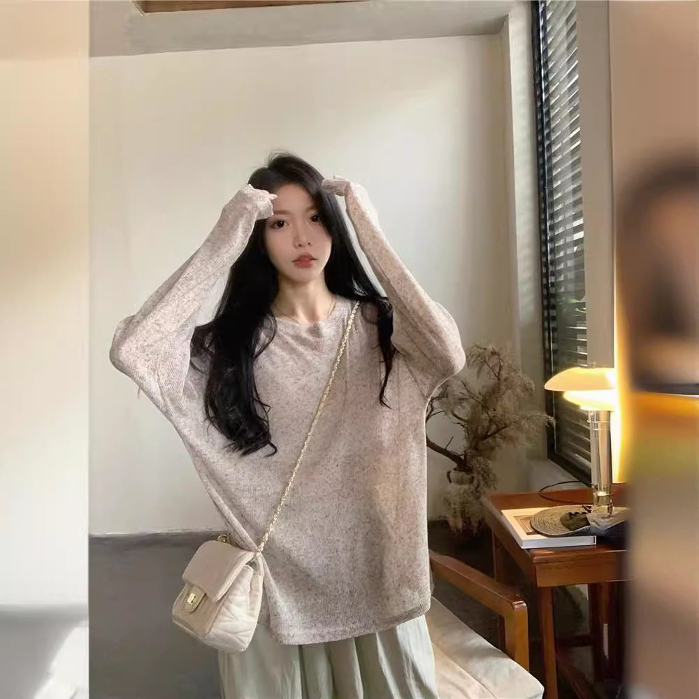 Picture of Jianmanni lazy sun protection blouse chic summer thin sun protection long sleeve T-shirt women's loose casual slimming