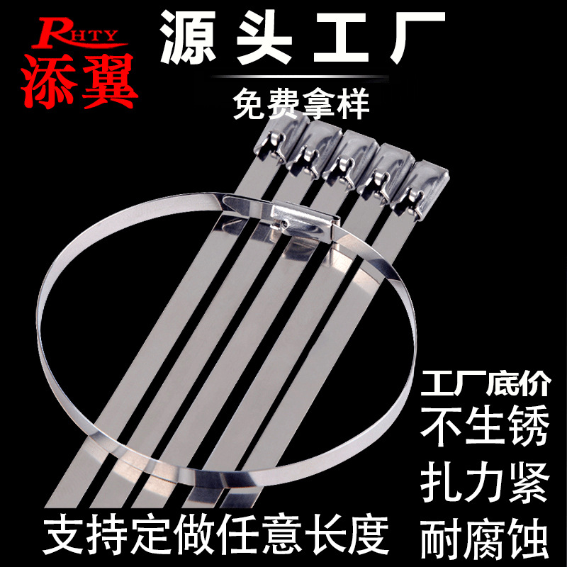Stainless steel cable tie 201 304 material 100*4.6*300*7.9*200*500*400 marine metal cable tie