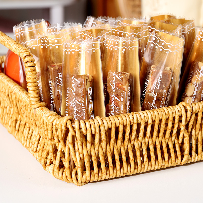Net red English toffee packaging bag machine bag sealing snowflake crisp nougat transparent baking fudge candy packaging bag