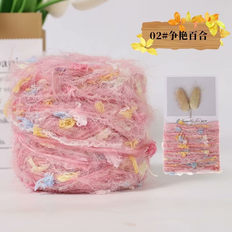 Picture of Factory supply wool ball fancy hand-knitted line peas line snowball hand-knitted scarf diy wool wholesale