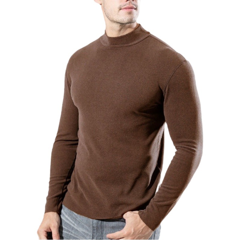 Autumn and Winter de Velvet brushed warm long-sleeved T-shirt constant temperature men's autumn clothes long pants heating bottoming underwear