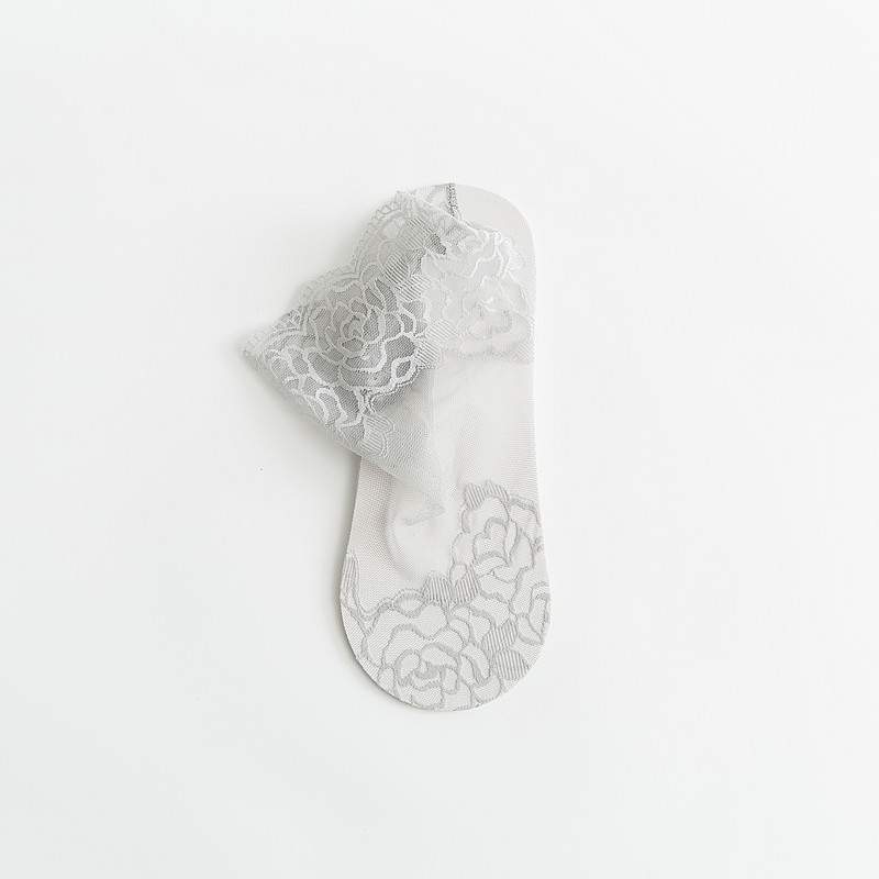 Picture of New lace short socks thin cotton mid-tube stockings spring and summer sweat-absorbent non-slip invisible boat socks ladies socks