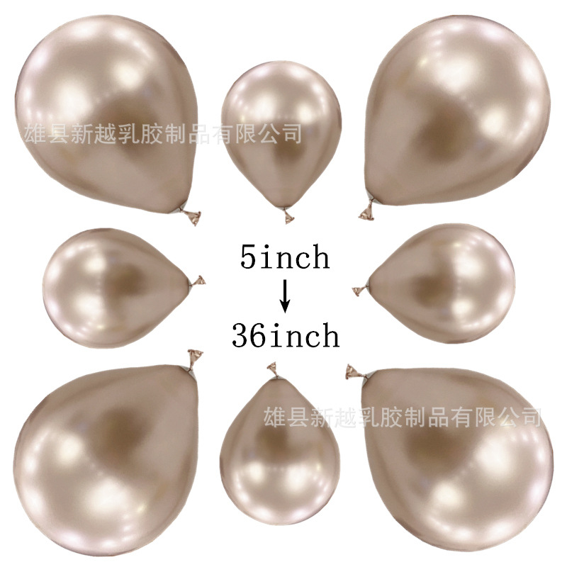 Picture of Amazon Cross-Border Champagne Gold Balloon 5 Inches 10 Inches 12inch 18inch Metal Balloon Champagne Gold Latex Balloon