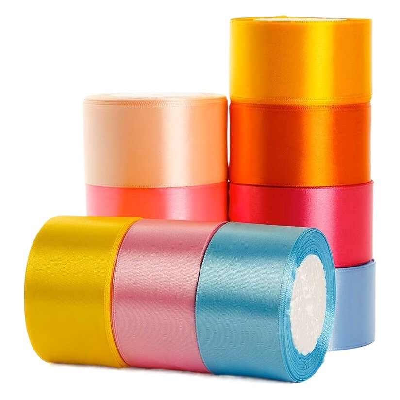 4cm Ribbon Flower Packaging Material Handmade DIY Solid Color Ribbon Ribbon Gift Packaging Holiday Wedding Decoration