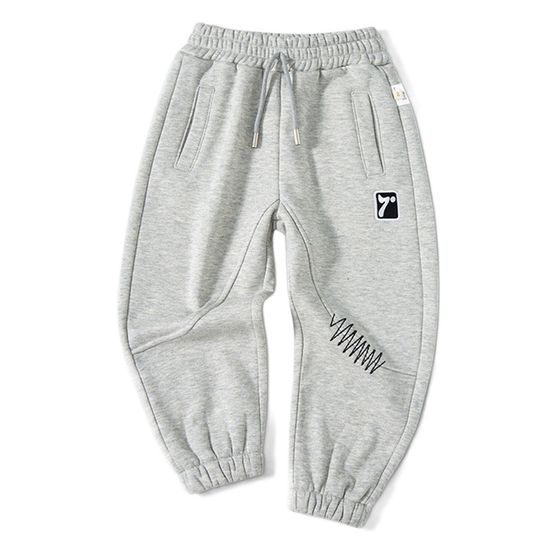 Betop Kidsren's Clothing K-Style Cross-Border Export Kidsren's Long Pants Letter Embroidered Boys' Sports Leggings Fleece-Lined Sweatpants
