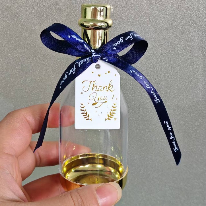 Picture of Creative transparent wine bottle champagne bottle candy box companion gift box new wedding candy box New