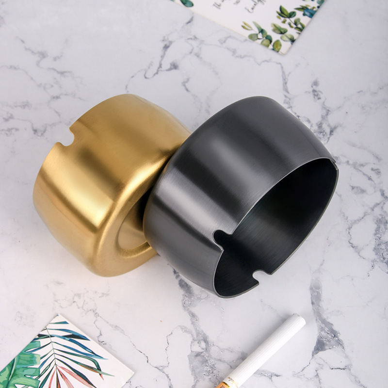 Picture of Wholesale Creative Personality Stainless Steel Ashtray Windproof Anti-fall Household Living Room Hotel Internet Cafe Restaurant Large Ashtray