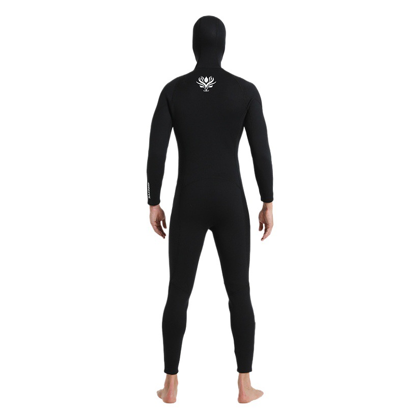 3mm Front Zipper Suit Men's Warm Cold-proof Long-sleeved Hooded Diving Suit Swimming Sunscreen Surfsuit