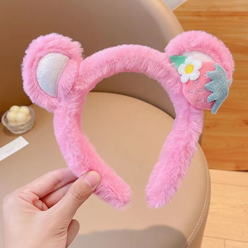 Picture of Special Headband for Face Washing for Women 2025 New Autumn and Winter Cute Bear Headband Hairband Hairpin Hair Accessory Plush Headwear