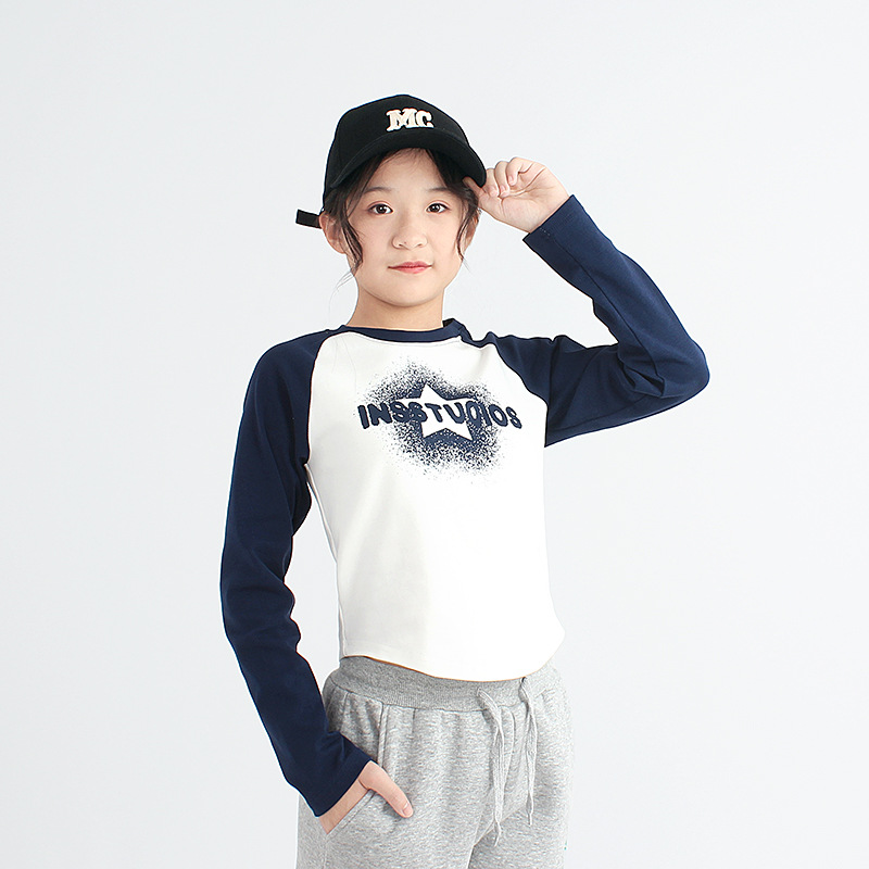 Picture of Spring and autumn Korean version of the new girls long sleeve T-shirt big children's Joker short warm jacket children's base shirt wholesale