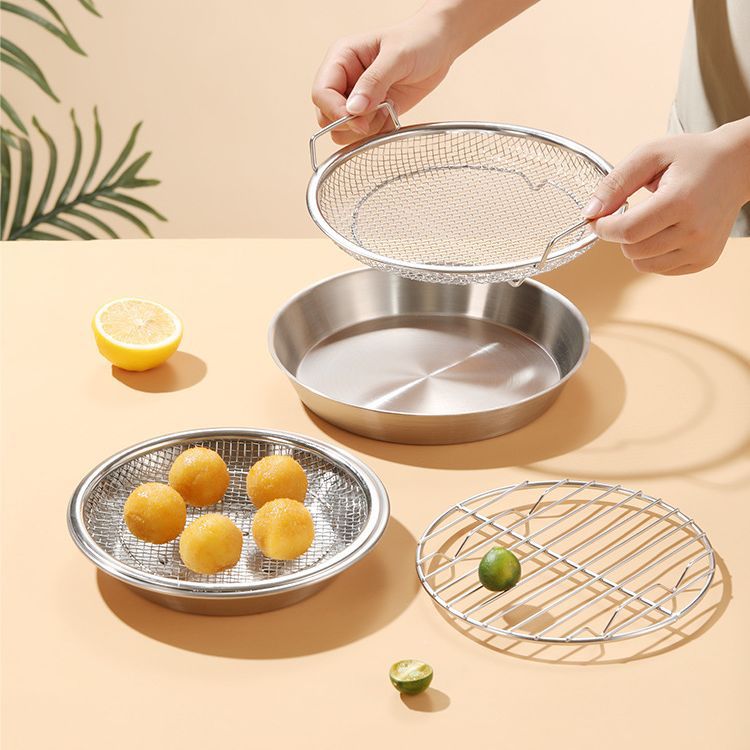 Picture of Household oil draining rack fried strainer oil control rack stainless steel filter screen kitchen oil draining bracket strainer wholesale