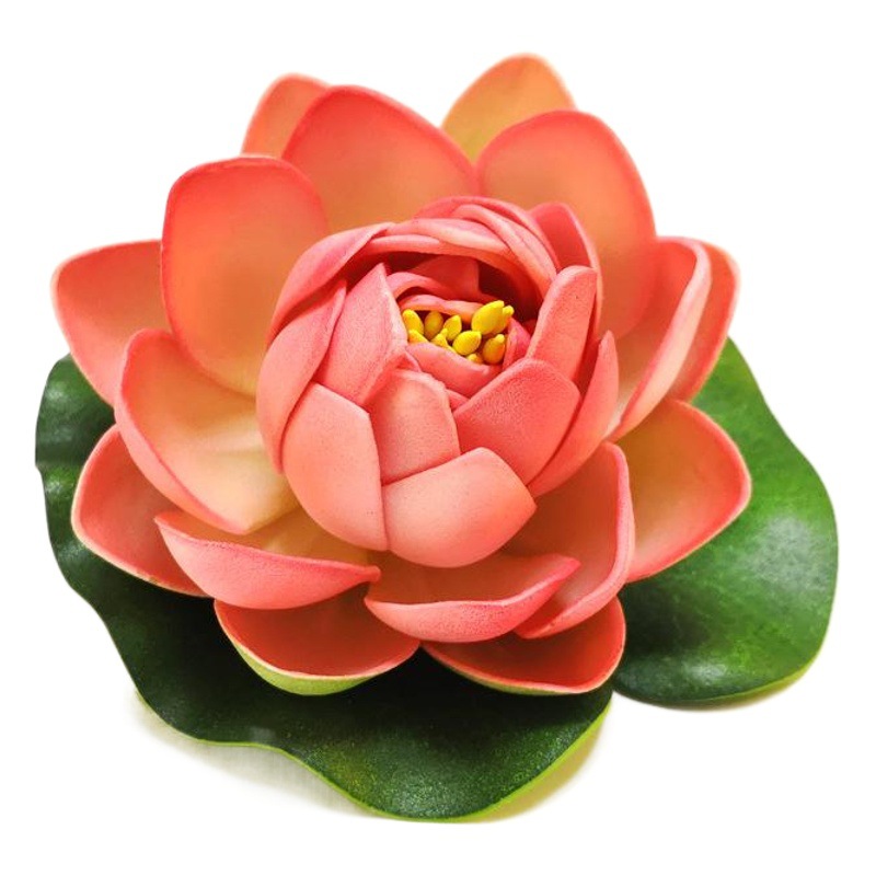 10cm Semi-Open Fish Tank Decoration, Realistic Lotus Pond, Water Lily Plastic Ornament for Buddha, High Simulation