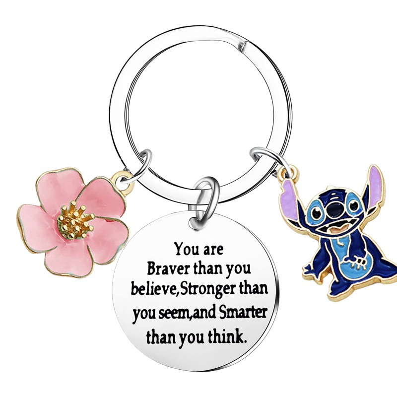 OHANA Stainless Steel Stitch Keychain Friendship Gift Star Baby Stitch Cute Accessories Wholesale