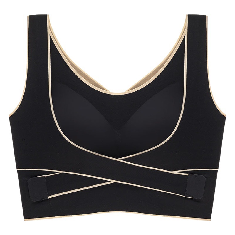 Front Buckle Beautiful Back Seamless Large Size Underwear Women's Thin Bra No Steel Ring Gathering Sports Adjustable Vest Bra