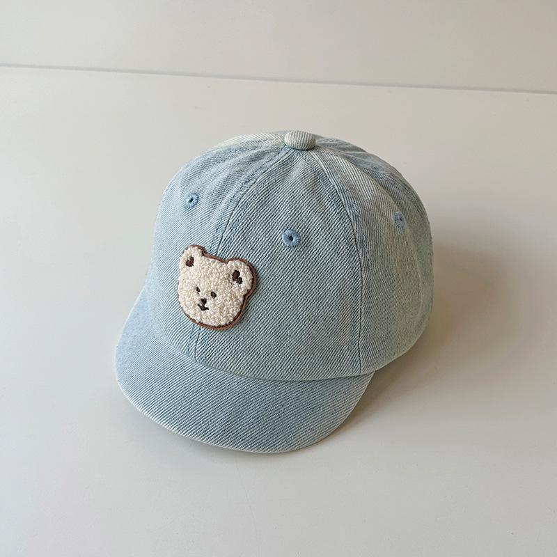 Picture of Baby Hat Spring and Autumn Style Duckbill Cap Cute Bear Unisex Denim Summer Thin Children's Baseball Cap Trendy