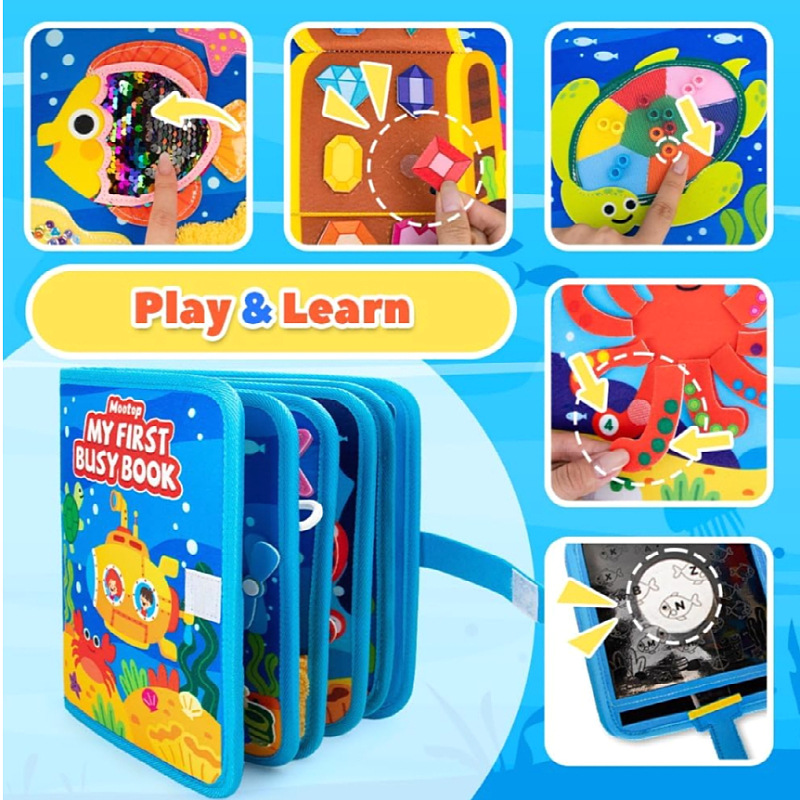 Wholesale cross-border ocean felt busy board early education board children's teaching aids children's toys puzzle board felt learning board