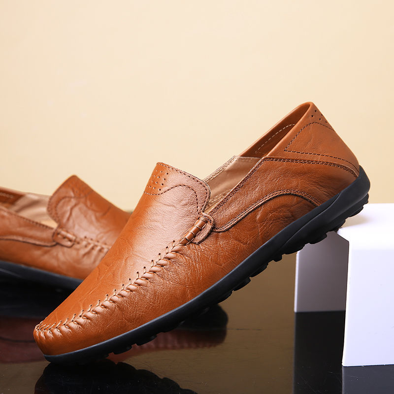 Picture of Business Casual Men's Shoes 2025 Autum New British Breathable Pu Shoes Korean Style Trendy Youth Shoes Bean Shoes Lazy Shoes