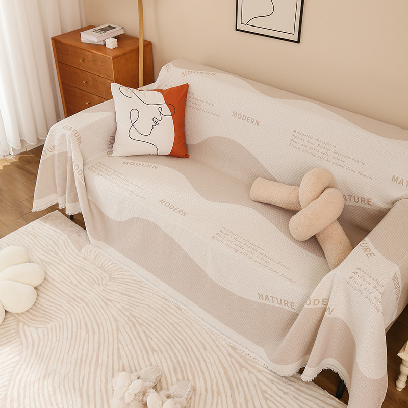 Picture of ins style sofa towel full cover cloth simple sofa cushion blanket all-inclusive universal cover towel four seasons universal sofa cover