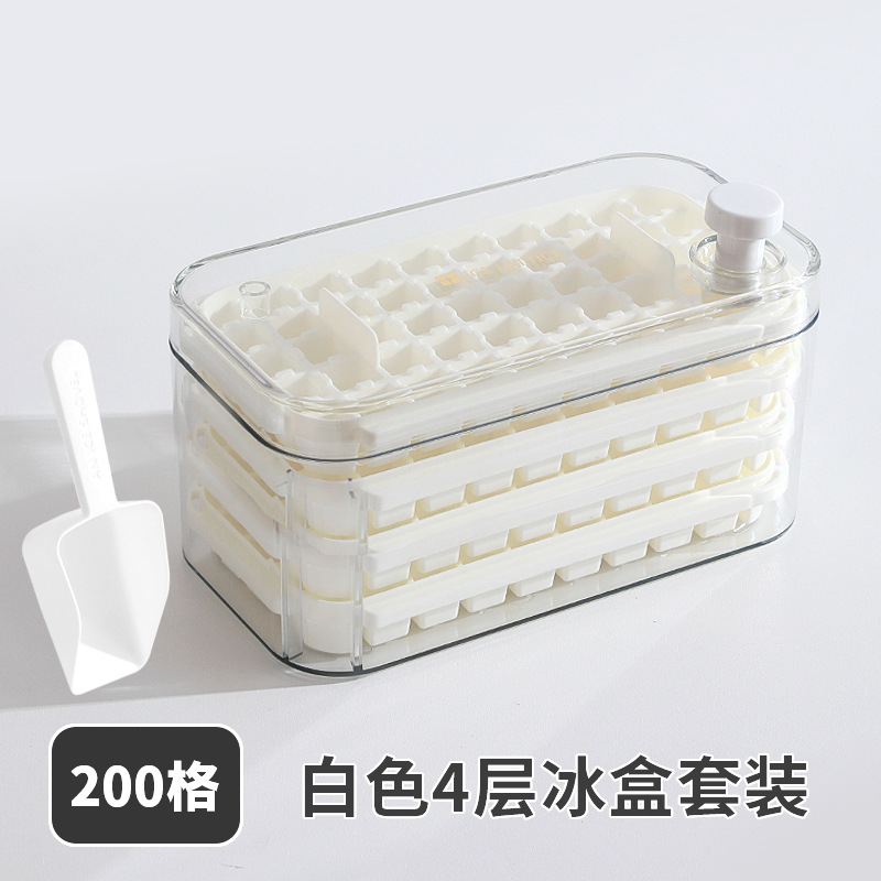 Picture of Press Ice Tray Ice Cube Mold Food Grade Household Ice Machine Silicone Double-Layer Ice Box Easy to Release Curling Ice Storage