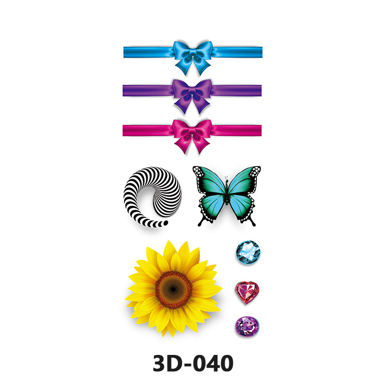 Picture of Spot Wholesale 3D Butterfly Waterproof Sweat Female Stereo Artificial Creative Temporary Stickers European and American Cross-Border Butterfly Tattoo Stickers