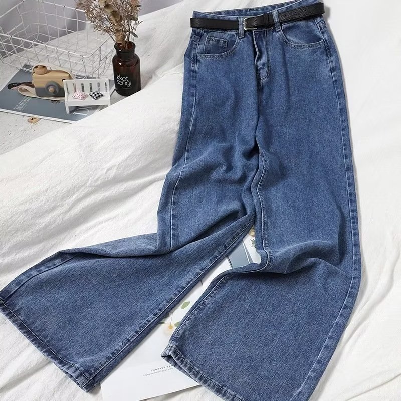 2023 Western Style All-match Pocket Jeans Women's Autumn New Retro High Waist Student Design Sense Straight Trendy Pants