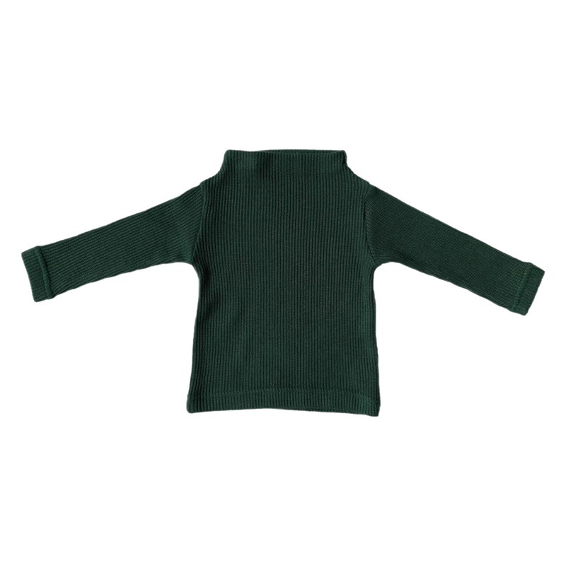 GL-kids Korean Autumn and Winter Children's Cashmere Thickened Mock-High Collar Base Shirt Men's and Women's All-Match Top Long-Sleeved T-Shirt