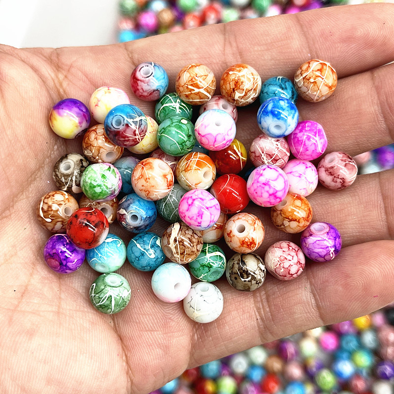 Picture of In stock two-color round beads glass beads loose beads handmade diy bracelet accessories wholesale necklace jewelry beaded material