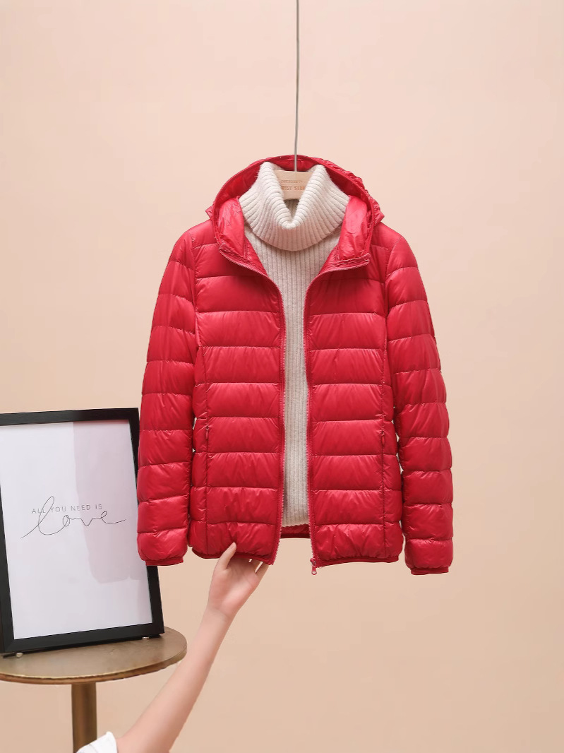 Picture of European Down Jacket Women's 2025 New Short Lightweight Thickened Warm Slim Korean Style White Duck Down Fashion Jacket