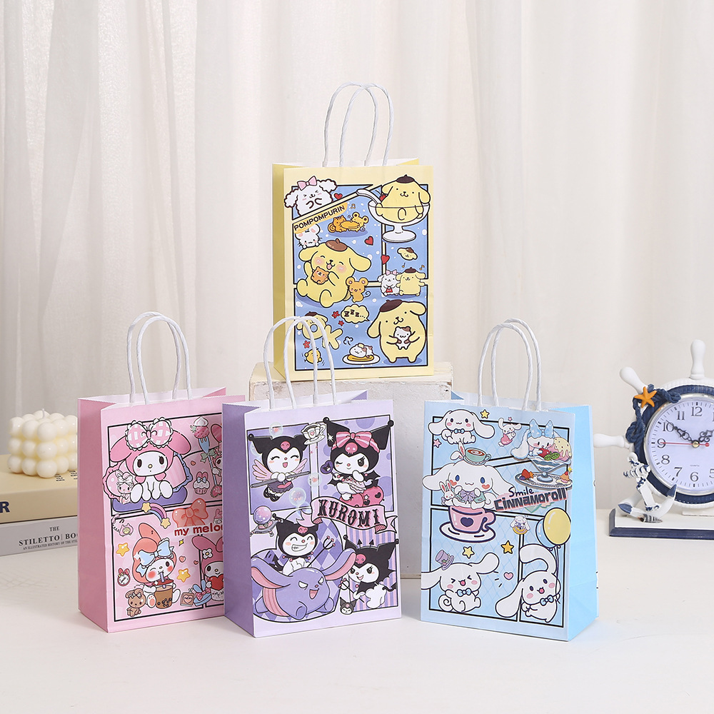 Cute Cartoon Gift Bag Merlot Kulomi Gui Dog Shopping Portable Paper Bag Jewelry Shop Small Gift Bag