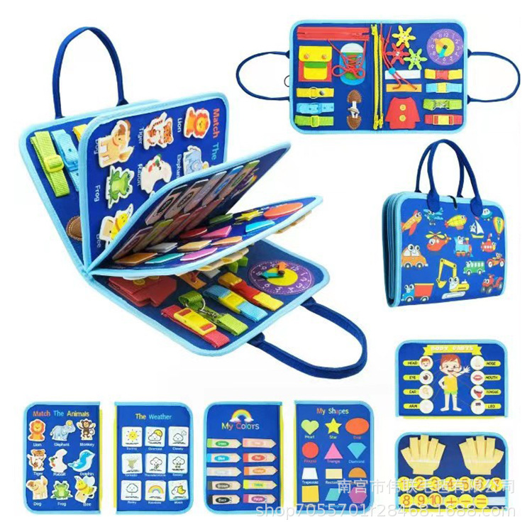Cross-border in stock felt busy board children's cognitive handmade children's toys educational Montessori Early Education Learning Board