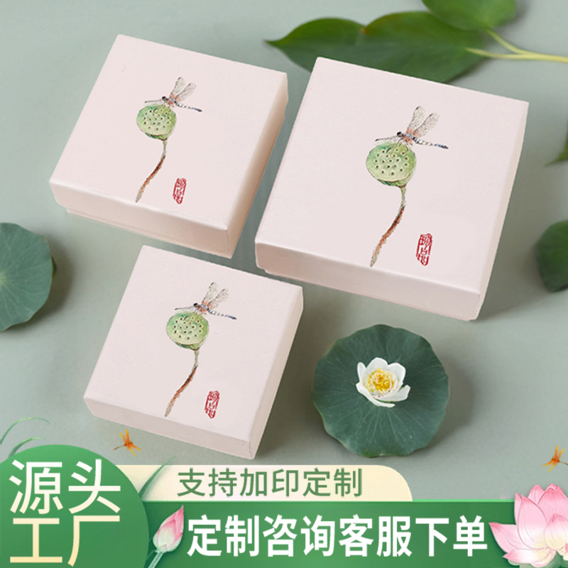 Lotus retro jewelry box jewelry box packaging box national wind hairpin bracelet necklace ring gift box gift box wholesale