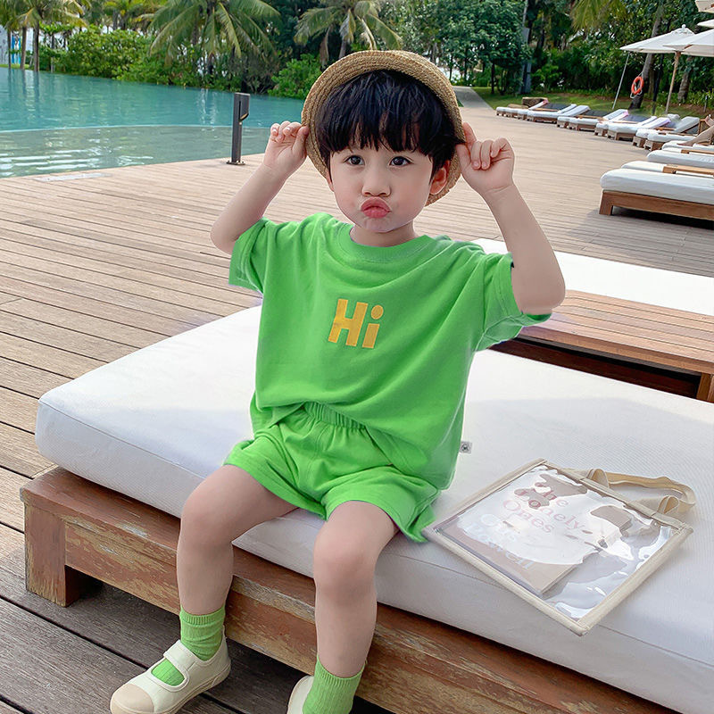 Picture of Boys' summer suit 2024 new style baby summer short sleeve children's summer children's summer clothes summer