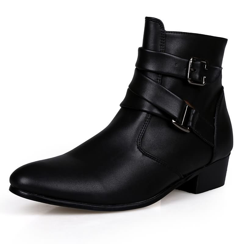 Leather Boots Men's Cross-border Cross-border Men's High-top Martins British Business Pointed Casual Men's Boots plus size 512