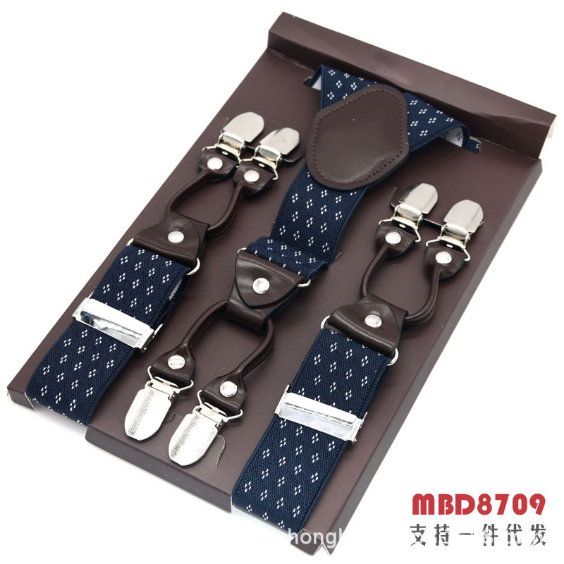 Picture of Cross-Border Supply Men's Suspenders Six-Clip Suspenders Elastic Adjustable Fat People Suspenders Men and Women Suspenders