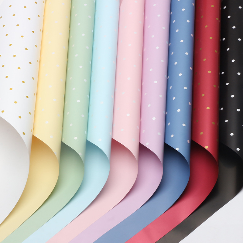 Hua Xi small polka dot Ouya paper flower wrapping paper waterproof diy bouquet packaging gift florist fresh wrap flower material