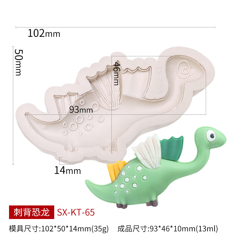 Picture of Sanxin Easter Dinosaur Silicone Mold Creative DIY Cartoon Animal Flip Sugar Chocolate Cake Decorative Grinding Tool