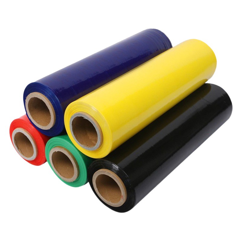 Wuxi color winding film manufacturer 50cm logistics express packaging machine film pe industrial black hand winding film